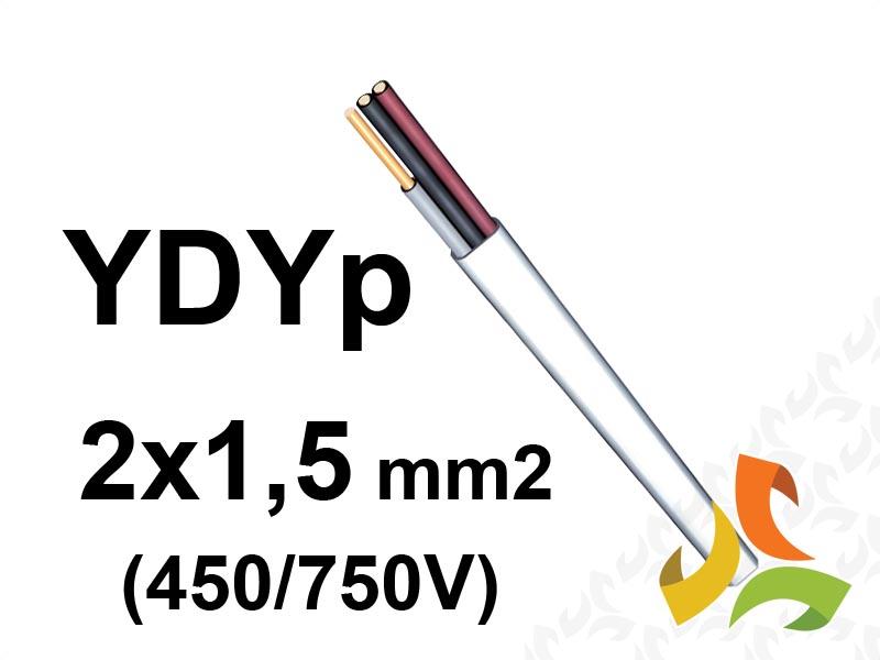 Przewód YDYp 2x1,5 mm2 (450/750V) instalacyjny płaski (krążki 100m) 43 DAMIR