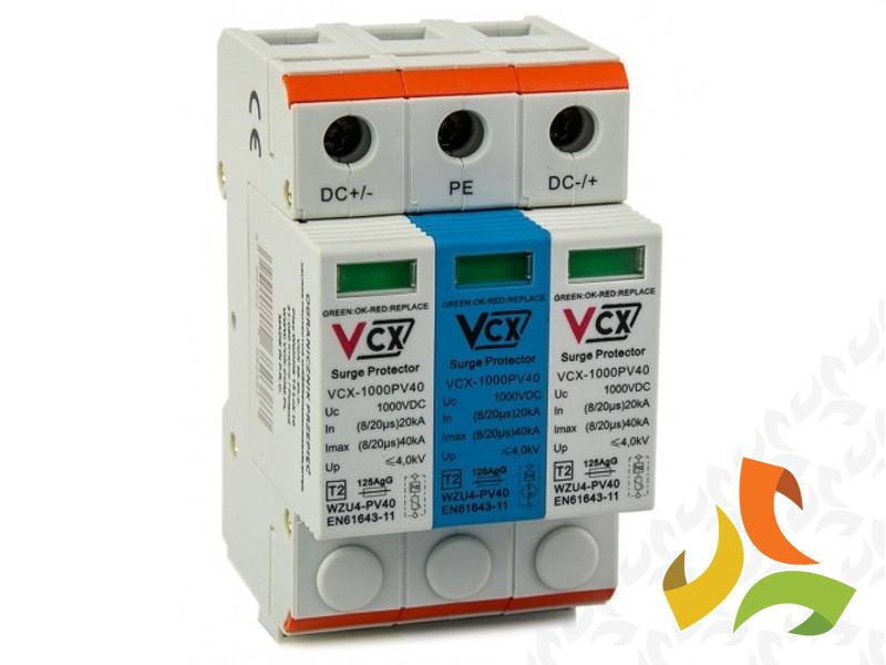 Ogranicznik przepięć PV DC Typ 2 (C) 1000V 3P 20kA 4,0kV DC C3P 1000 PV40 GDT VCX