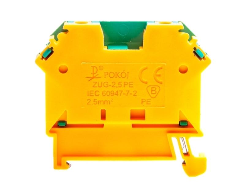 Złączka jednotorowa ochronna ZUG-2,5PE żółto-zielona A11-B13Z POKÓJ