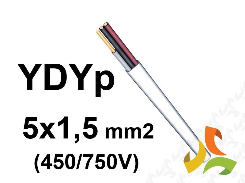 Przewód YDYp 5x1,5 mm2 (450/750V) instalacyjny płaski (krążki 100m) 63 DAMIR