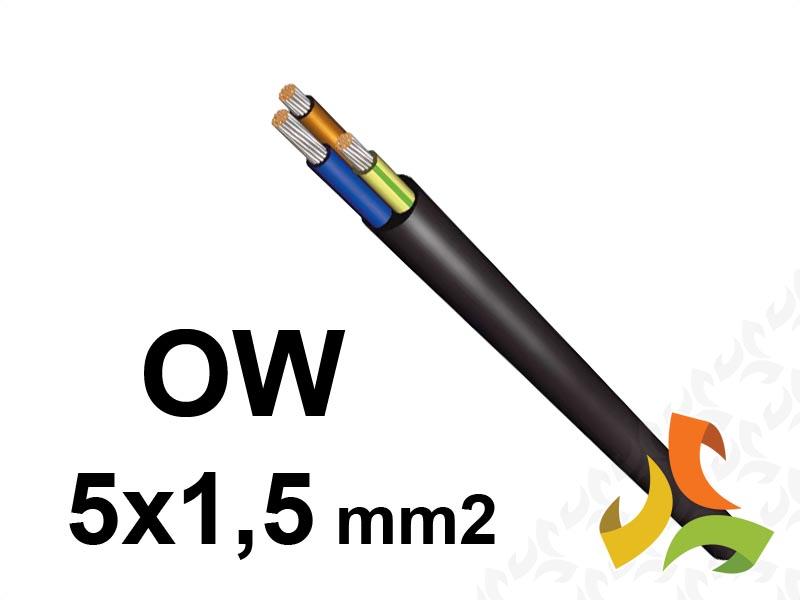 Przewód OW 5x1,5 mm2 (300/500V) gumowy warsztatowy (krążki 100m) 5907702812762 ELEKTROKABEL