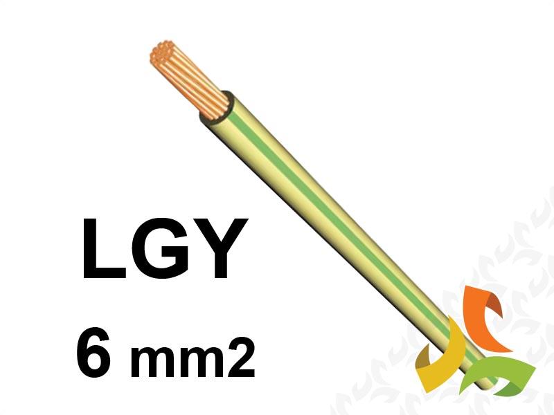 Przewód LGY 6,0 mm2 zielono-żółty (450/750V) jednożyłowy linka (krążki 100m) 29178 HELUKABEL-0