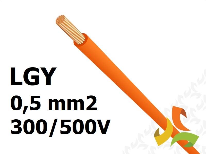 Przewód LGY 0,5 mm2 pomarańczowy (300/500V) jednożyłowy linka (krążki 100m) 4510091 LAPP KABEL-0