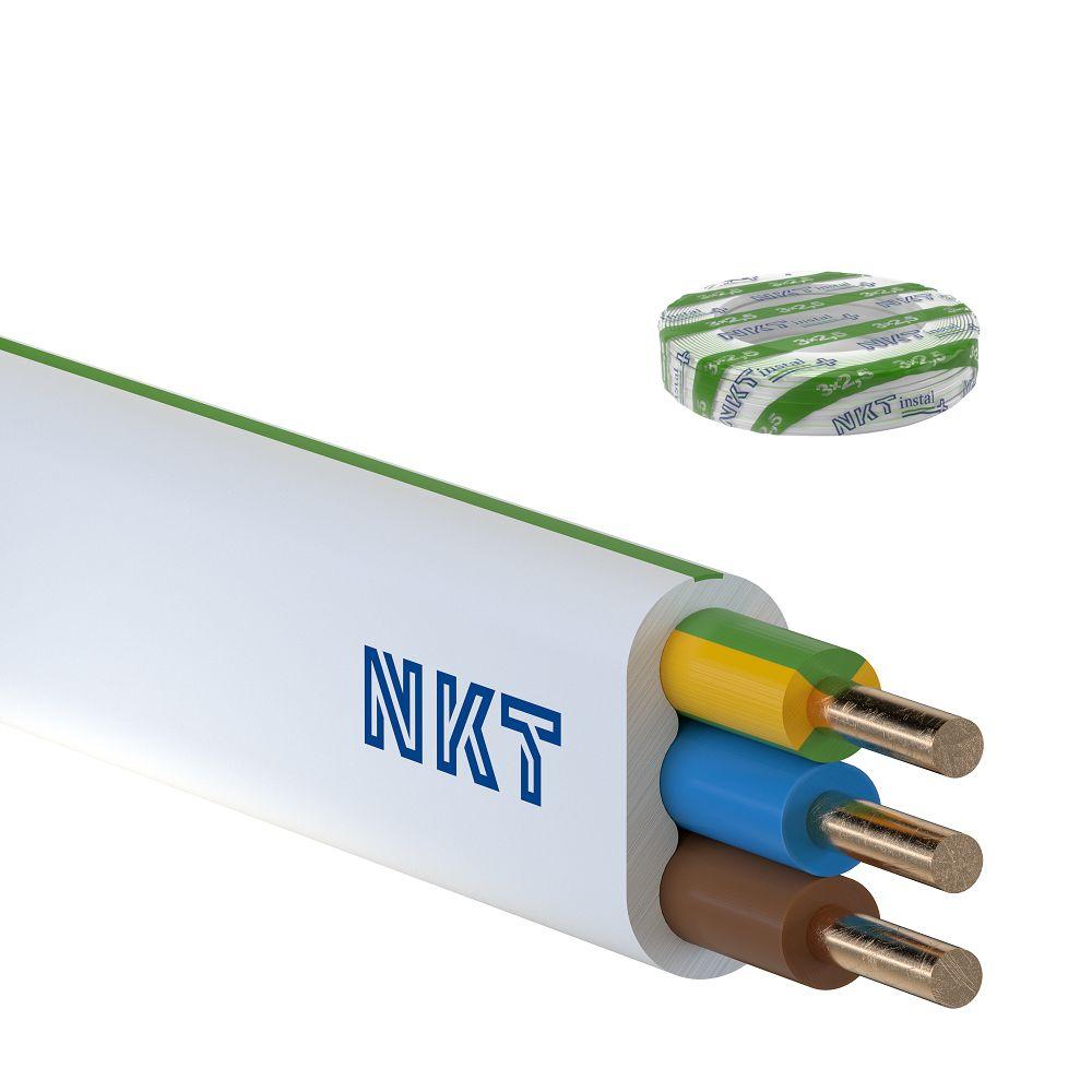Przewód YDYp 3x2,5 mm2 Instal Plus (450/750V) instalacyjny płaski (krążki 100m) 172152002C0100 NKT-0