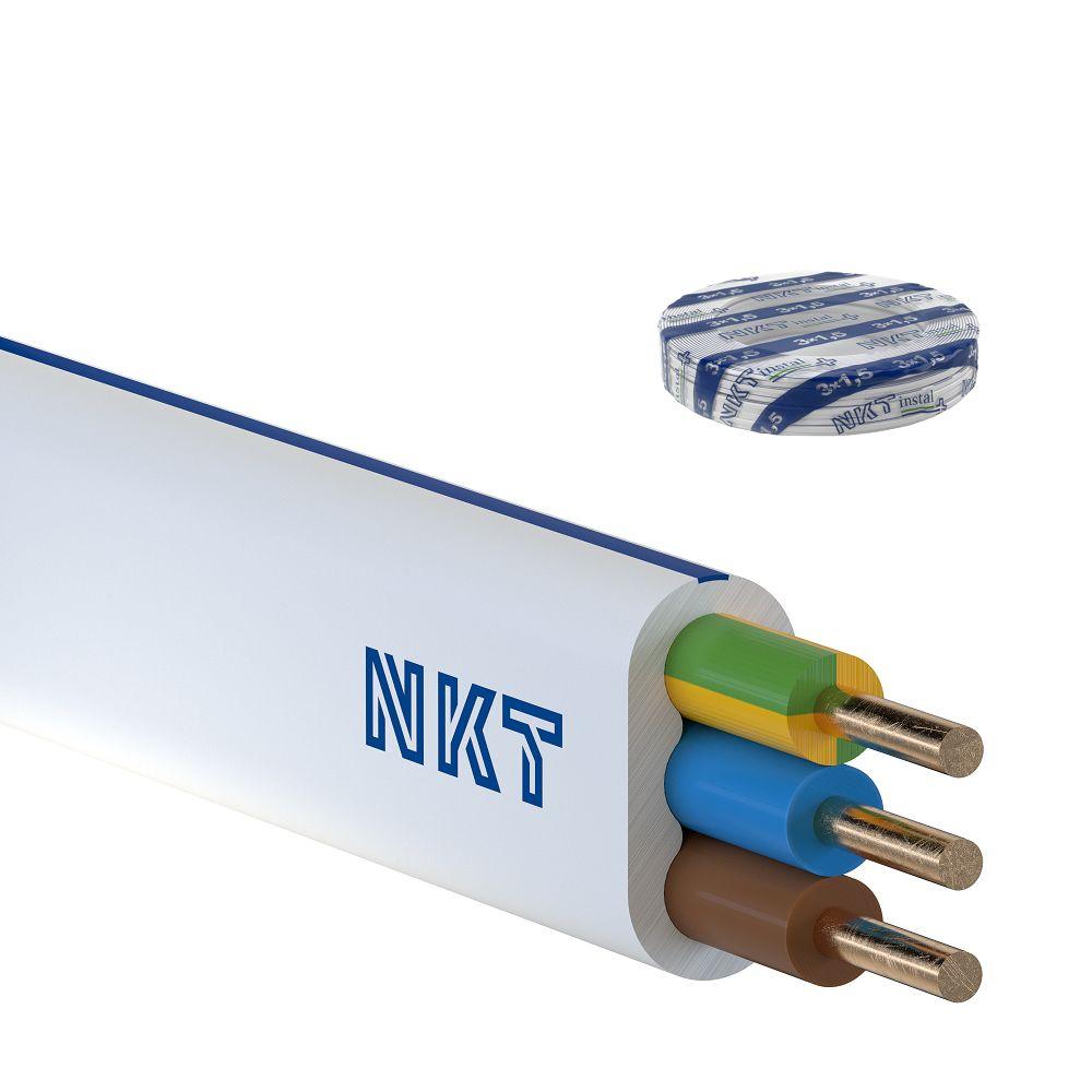 Przewód YDYp 3x1,5 mm2 Instal Plus (450/750V) instalacyjny płaski (krążki 100m) 172152001C0100 NKT-0