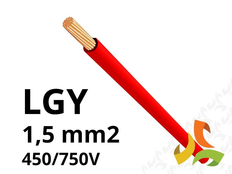 Przewód LGY 1,5 mm2 czerwony (450/750V) jednożyłowy linka (krążki 100m) 29133 HELUKABEL-0