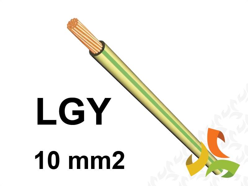 Przewód LGY 10 mm2 zielono-żółty (450/750V) jednożyłowy linka (krążki 100m) PC0201430 EKSA