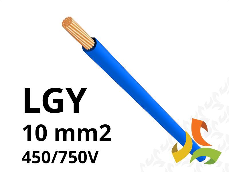 Przewód LGY 10 mm2 niebieski (450/750V) jednożyłowy linka (krążki 100m) PC0201420 EKSA