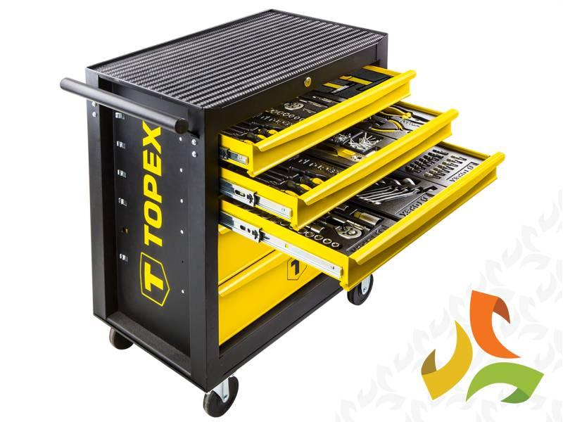 Szafka warsztatowa narzędziowa TOPEX wózek z akcesoriami 680x460x825mm 5 szuflad 455 elementów 79R502 TOPEX