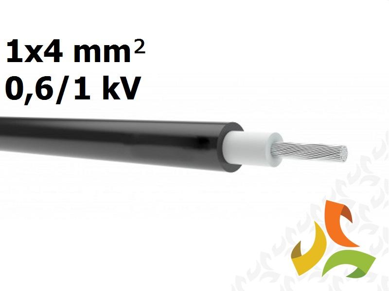Kabel przewód solarny do instalacji fotowoltaicznych 1x4 mm2 0,6/1kV Cca R500 H1Z2Z2-K TOPSOLAR PV czarny 5601004.NR500 TOP CABLE
