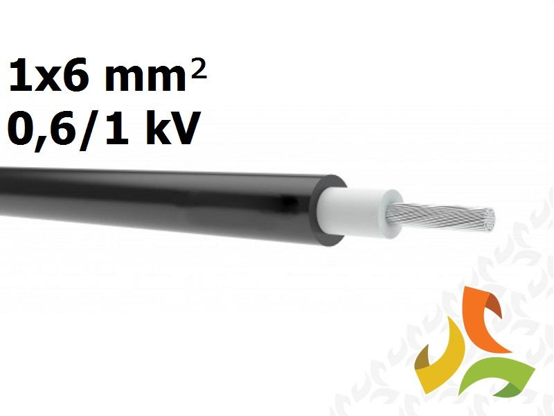Kabel przewód solarny do instalacji fotowoltaicznych 1x6 mm2 0,6/1kV Cca R500 H1Z2Z2-K TOPSOLAR PV czarny 5601006.NR500 TOP CABLE
