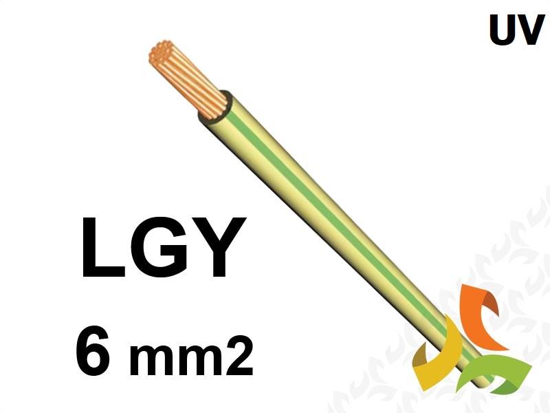 Przewód LGY 6,0 mm2 zielono-żółty (450/750V) jednożyłowy linka (krążki 100m) 18049448 HELUKABEL