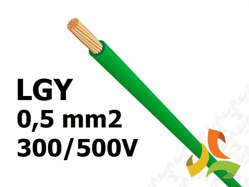 Przewód LGY 0,5 mm2 zielony (300/500V) montażowy gietki (krążki 250) 4510121 LAPP KABEL