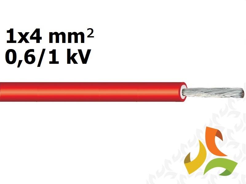 Kabel przewód solarny do instalacji fotowoltaicznych 1x4 mm2 0,6/1kV Cca R500 H1Z2Z2-K TOPSOLAR PV czerwony 5601004.RR500 TOP CABLE